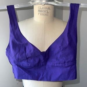 Solemio Los Angeles Dark Purple Womens Crop Top Size Small